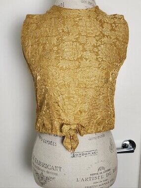 60s Gold Jaquard Brocade Crop Top Union Label